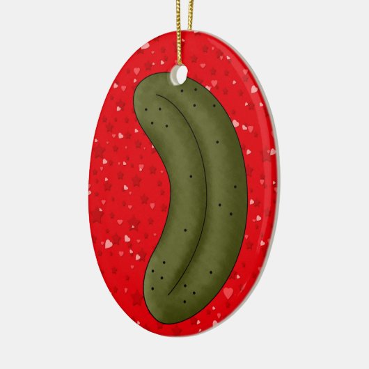 SALE Kerst Pickle Legend Keramisch Ornament (Links)