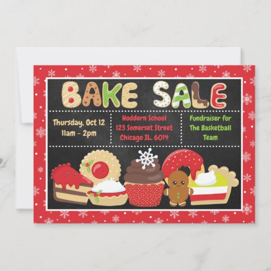 Sale kerstcadeaubonbakkersverkoop kaart (Voorkant)