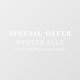 Sale Offer Window Cling with White Underbase Desig Raamsticker