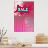 Sale Sign Funky Starburst Retro Zine Style Poster (Keuken)