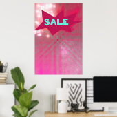 Sale Sign Funky Starburst Retro Zine Style Poster (Thuiskantoor)
