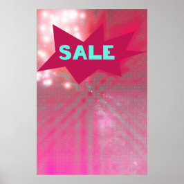 Sale Sign Funky Starburst Retro Zine Style Poster