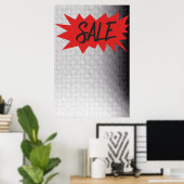 Sale Sign Street Art Burst Halftone Zine Style Poster (Thuiskantoor)