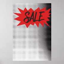 Sale Sign Street Art Burst Halftone Zine Style