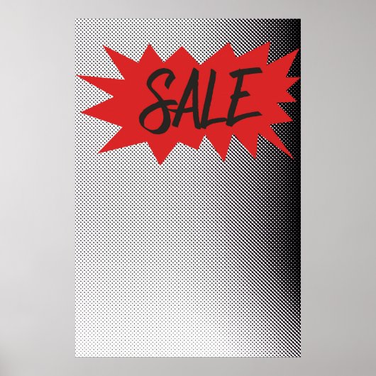 Sale Sign Street Art Burst Halftone Zine Style Poster (Voorkant)
