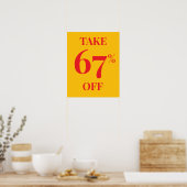 Sale Sign with Customizable Discount Rate Poster (Keuken)