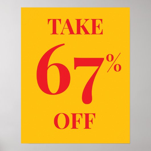 Sale Sign with Customizable Discount Rate Poster (Voorkant)