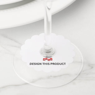 SALE Wijnglas Labels (2,5") - Set van 12 geschulpt