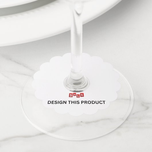 SALE Wijnglas Labels (2,5") - Set van 12 geschulpt (Dichtbij)