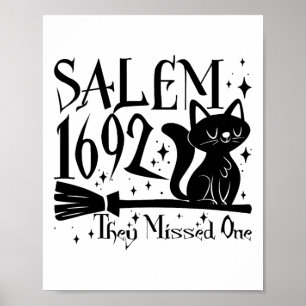 Salem 1692 Halloween Grappig Ze misten één kat Lo Poster