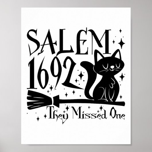 Salem 1692 Halloween Grappig Ze misten één kat Lo Poster (Voorkant)