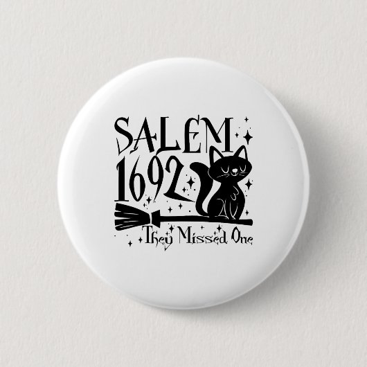 Salem 1692 Halloween Grappig Ze misten één kat Lo Ronde Button 5,7 Cm (Voorkant)
