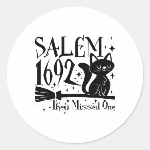 Salem 1692 Halloween Grappig Ze misten één kat Lo Ronde Sticker