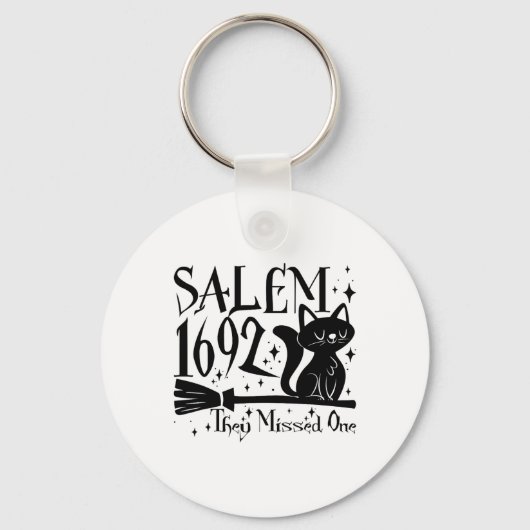Salem 1692 Halloween Grappig Ze misten één kat Lo Sleutelhanger (Voorkant)