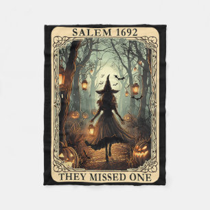 Salem 1692 Halloween Witch Ze misten een Tarot C Fleece Deken