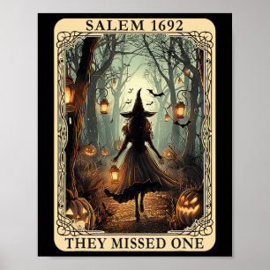 Salem 1692 Halloween Witch Ze misten een Tarot C Poster