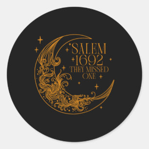 Salem 1692 Ze missen een heks Halloween 4 Ronde Sticker