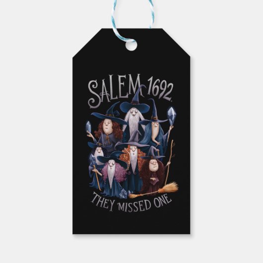 Salem 1692 Ze misten een Halloween heks Cadeaulabel (Achterkant)