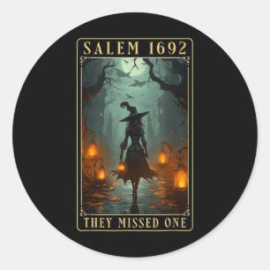 Salem 1692 Ze misten een Halloween heks Ronde Sticker
