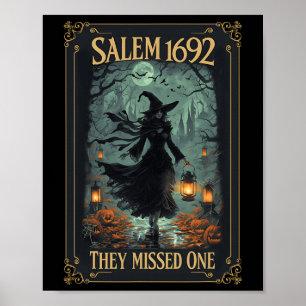 Salem 1692 Ze misten een Halloween Witch Tarot C Poster