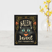 Salem 1692 Ze misten een heks Halloween Kaart (Gele Bloem)