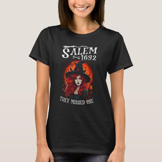 Salem 1692 Ze misten een heks Halloween kostuum T-shirt (Voorkant)