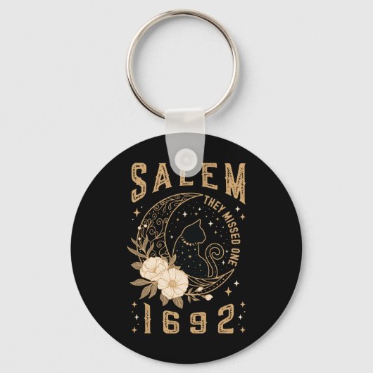 Salem 1692 Ze misten een heksenproces Black Cat M Sleutelhanger (Voorkant)