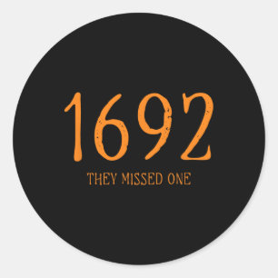 Salem 1692 Ze misten een leuke Halloween heks 1 Ronde Sticker