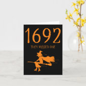 Salem 1692 Ze misten een leuke Halloween heks 2 Kaart (Gele Bloem)
