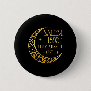 Salem 1962 Je miste een Halloween feministische he Ronde Button 5,7 Cm