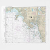 Salem and Lynn Harbours nautische kaart 13275 Fleece Deken (Voorkant (Horizontaal))