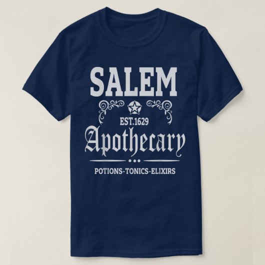  Salem Apothecary 1629 Witch Funny Halowee T-shirt (Design voorkant)