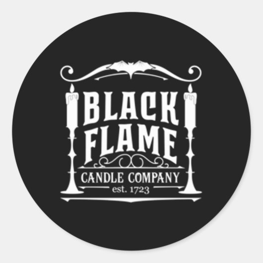 Salem Black Flame Candle Company EST 1723 Hallowee Ronde Sticker (Voorkant)