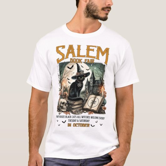 Salem Boekenbeurs Grappig Boekachtig Halloween Spo T-shirt (Voorkant)