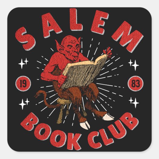 Salem Book Club Devil Vierkante Sticker (Voorkant)