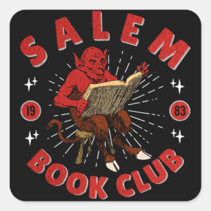 Salem Book Club Devil Vierkante Sticker