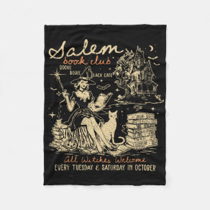 Salem Book Club Grappig Boekachtig Halloween Spook Fleece Deken
