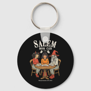 Salem Book Club Retro Halloween Boekachtig Hallowe Sleutelhanger