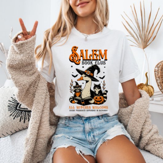 SALEM Book Club Spooky Bookworm Animals Halloween T-shirt