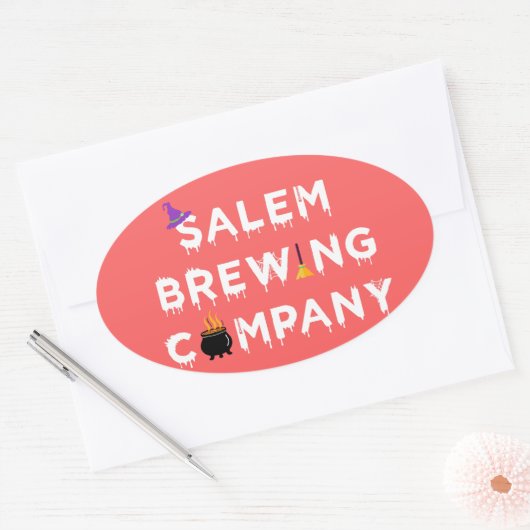 Salem Brewing Company White Ovale Sticker (Envelop)