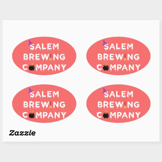 Salem Brewing Company White Ovale Sticker (Vel)