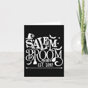 Salem Broom Co Est 1692 Leuk Halloween Heks Gezegd Kaart