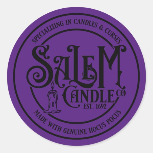Salem Candle Company Ronde Sticker (Voorkant)