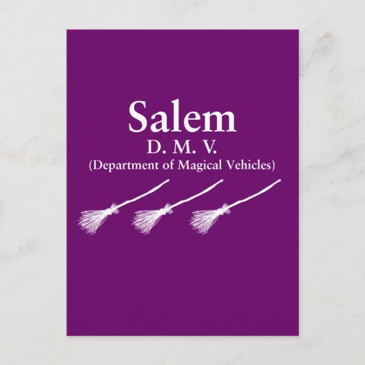 Salem Department of Magical Vehicles Briefkaart (Voorkant)