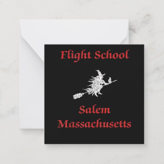 Salem Flight School Halloween Heksenkleding Cadeau Notitiekaartje (Voorkant)