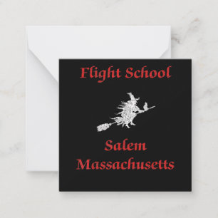Salem Flight School Halloween Heksenkleding Cadeau Notitiekaartje