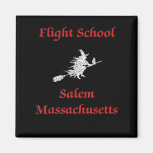 Salem Flight School Halloween Witch Apparel Gift Magneet