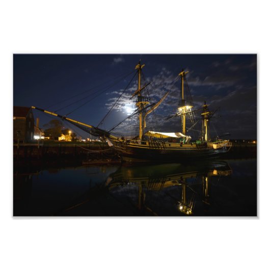 Salem Friendship Full Moon Salem, MA Foto Afdruk (Voorkant)