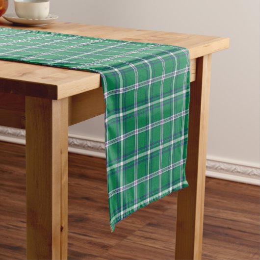 Salem Green and White Plaid Korte Tafelloper (Voorbeeld)