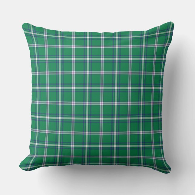 Salem Green and White Plaid Kussen (Voorkant)